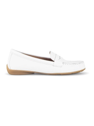 Mocassins blanc en cuir lisse