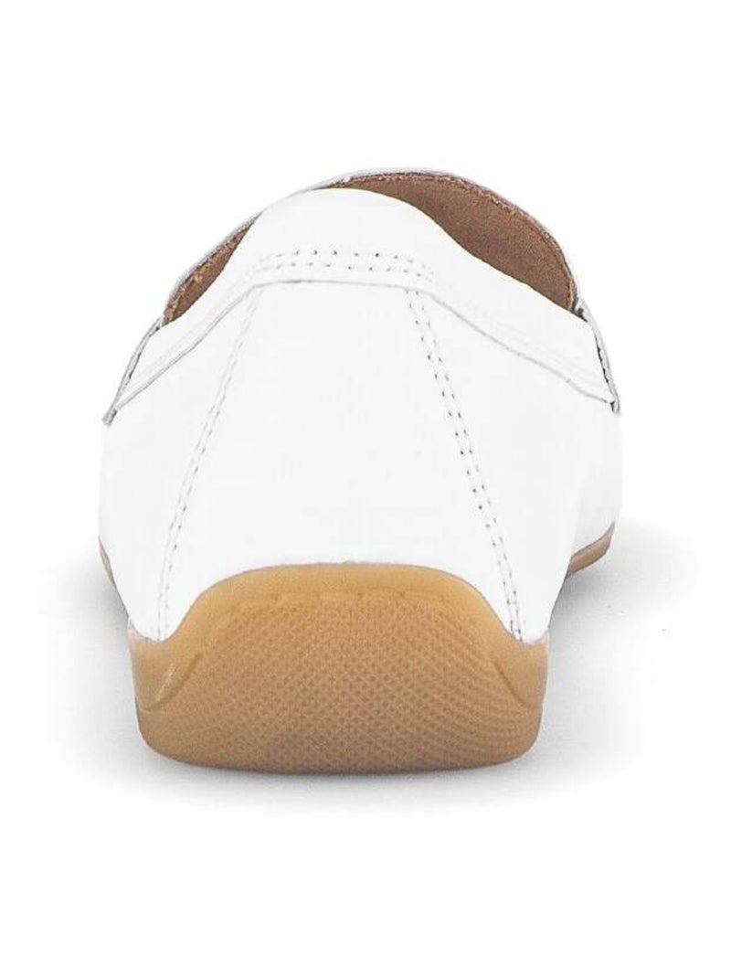 Mocassins blanc en cuir lisse Blanc - Kiabi
