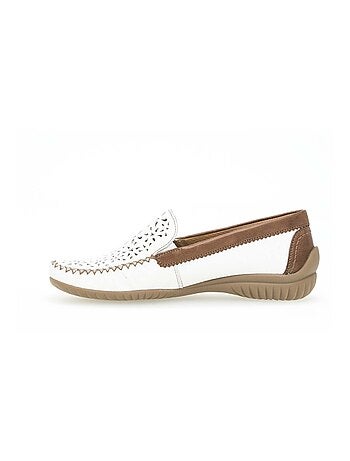 Mocassins blanc en cuir lisse