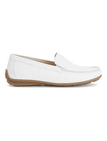 Mocassins blanc en cuir lisse