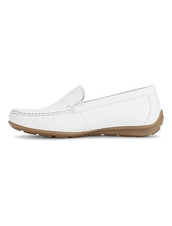 Mocassins blanc en cuir lisse