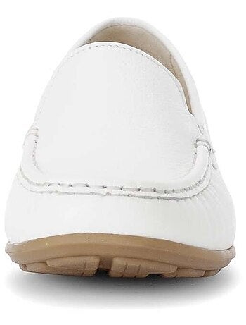 Mocassins blanc en cuir lisse