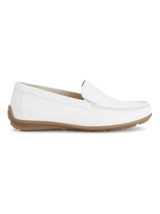 Mocassins blanc en cuir lisse