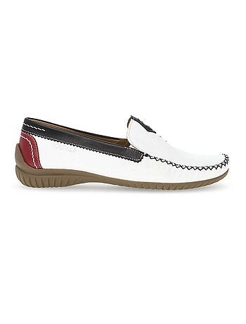 Mocassins blanc en cuir lisse