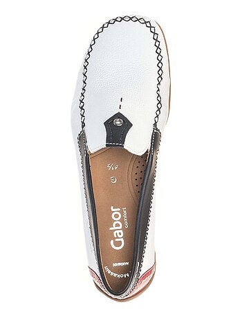 Mocassins blanc en cuir lisse