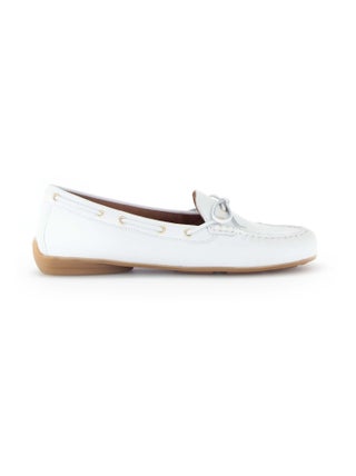 Mocassins blanc en cuir lisse