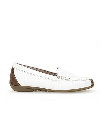 Mocassins blanc en cuir lisse
