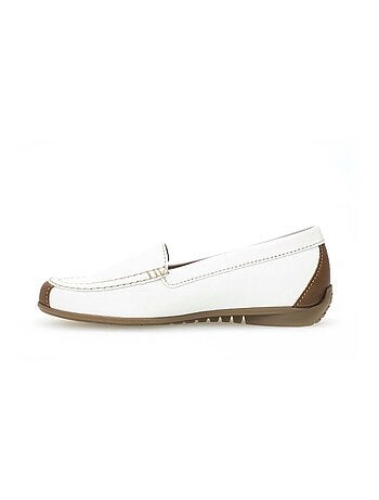 Mocassins blanc en cuir lisse