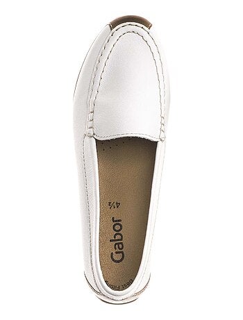 Mocassins blanc en cuir lisse