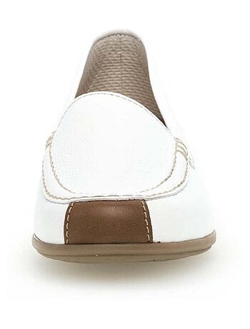 Mocassins blanc en cuir lisse