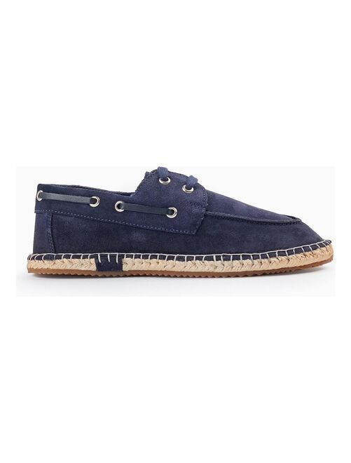 Mocassins bleu foncé en cuir pour garçon - Kiabi