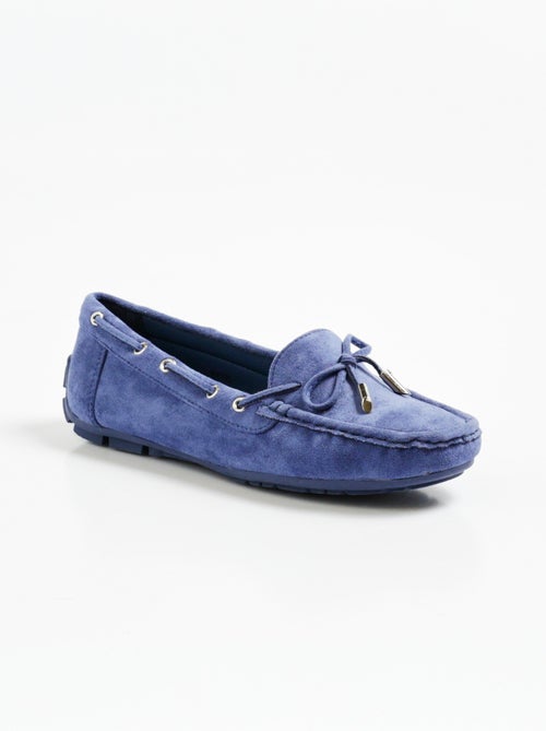 Mocassins chic aspect daim avec noeud - Kiabi