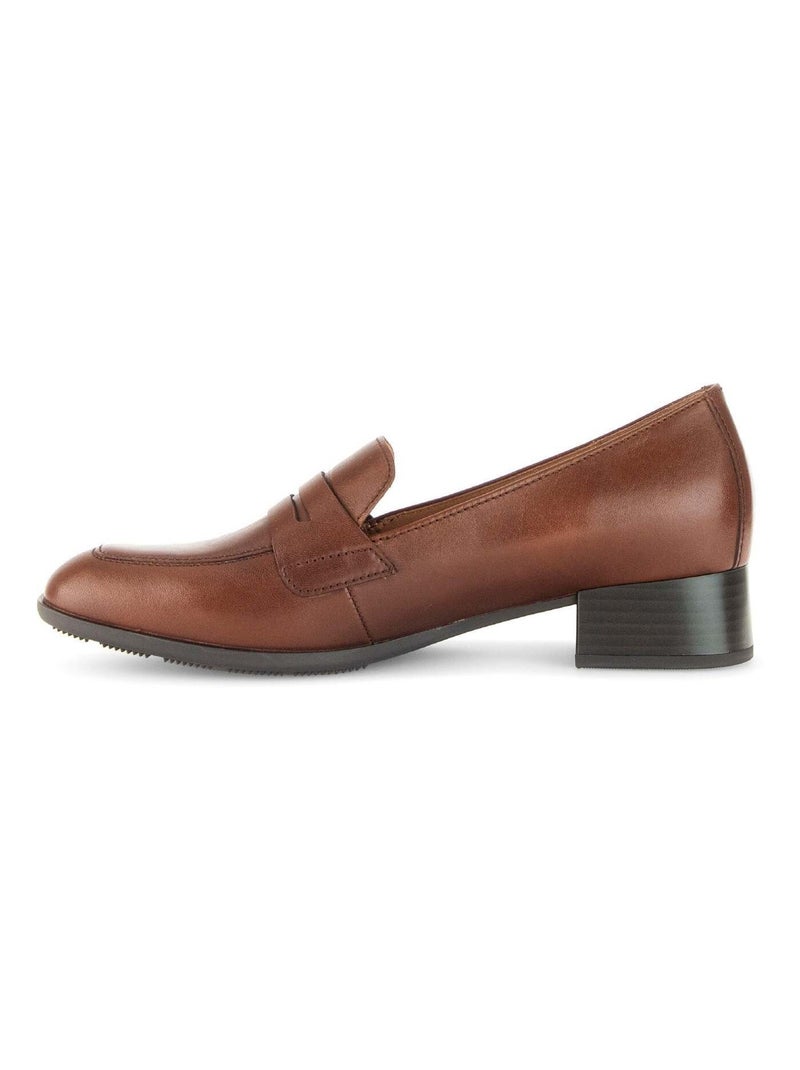 Mocassins Cognac en cuir lisse Gabor Marron - Kiabi