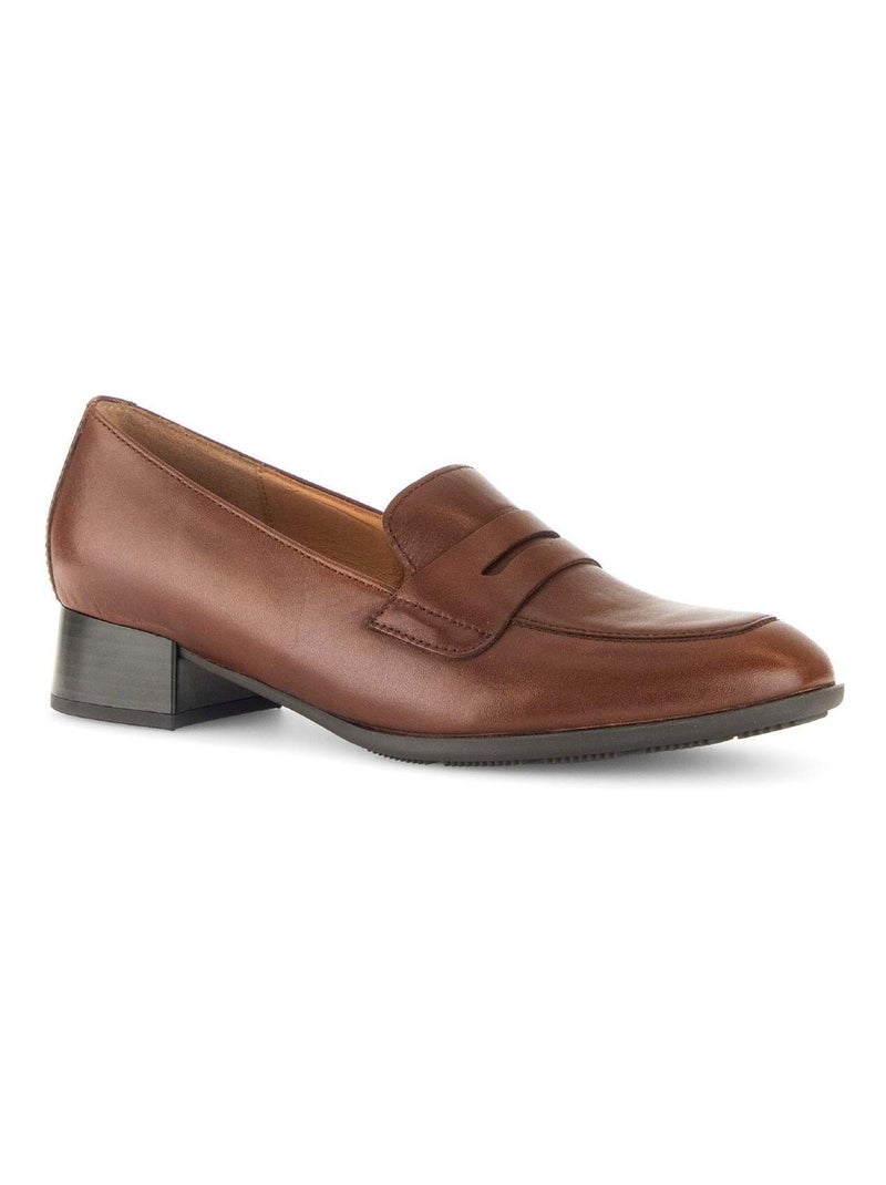 Mocassins Cognac en cuir lisse Gabor Marron - Kiabi