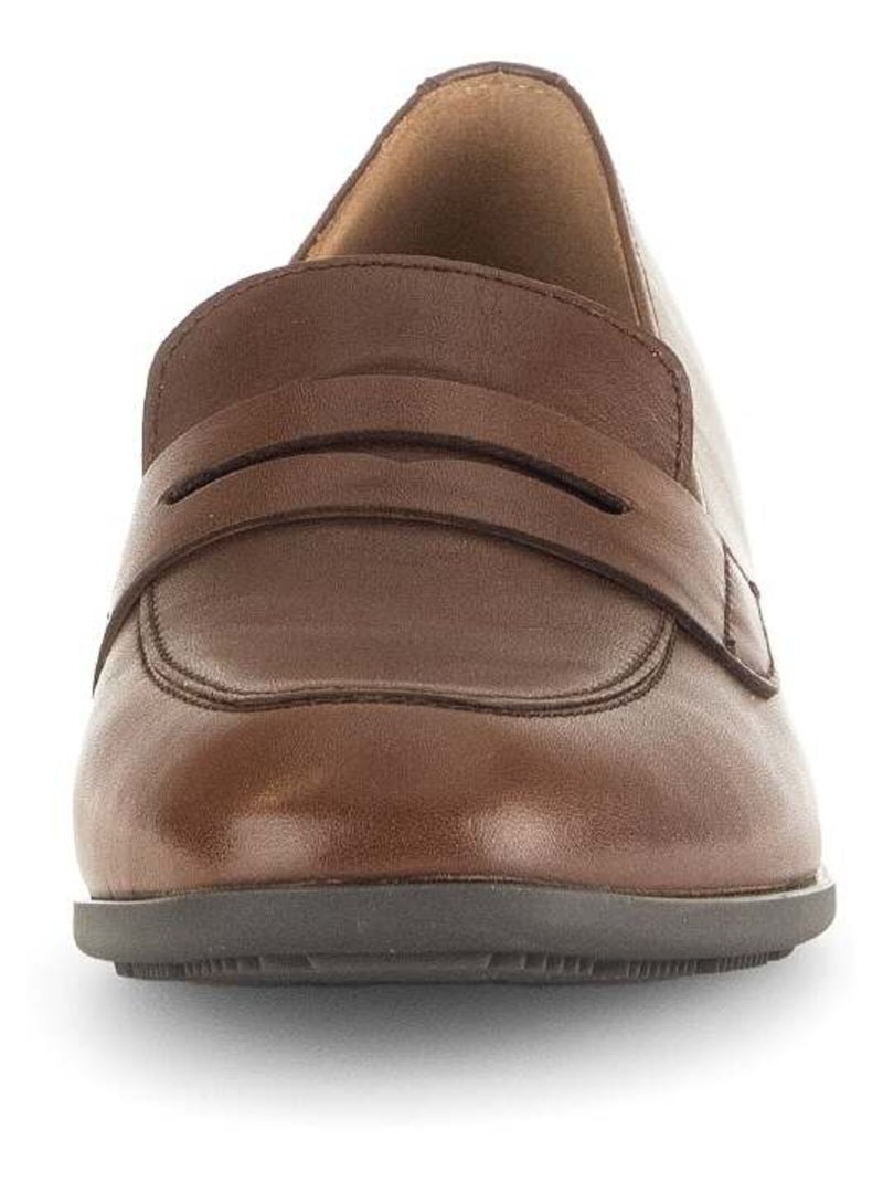 Mocassins Cognac en cuir lisse Gabor Marron - Kiabi