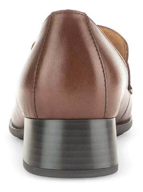 Mocassins Cognac en cuir lisse - Kiabi