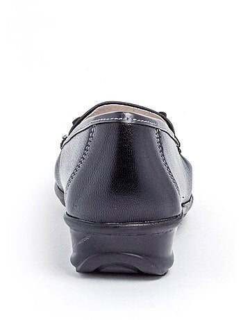 Mocassins compensés cuir patte frangée - Afibel