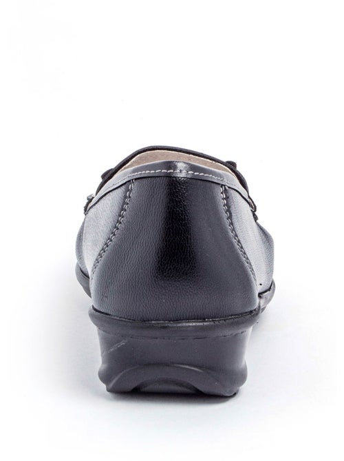 Mocassins compensés cuir patte frangée - Afibel - Kiabi