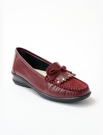 Mocassins compensés cuir patte frangée - Afibel