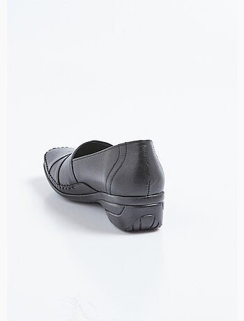Mocassins compensés élastiqués en cuir - Afibel