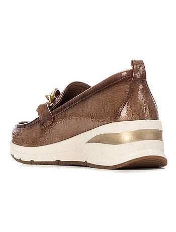 Mocassins compensés femme en verni
