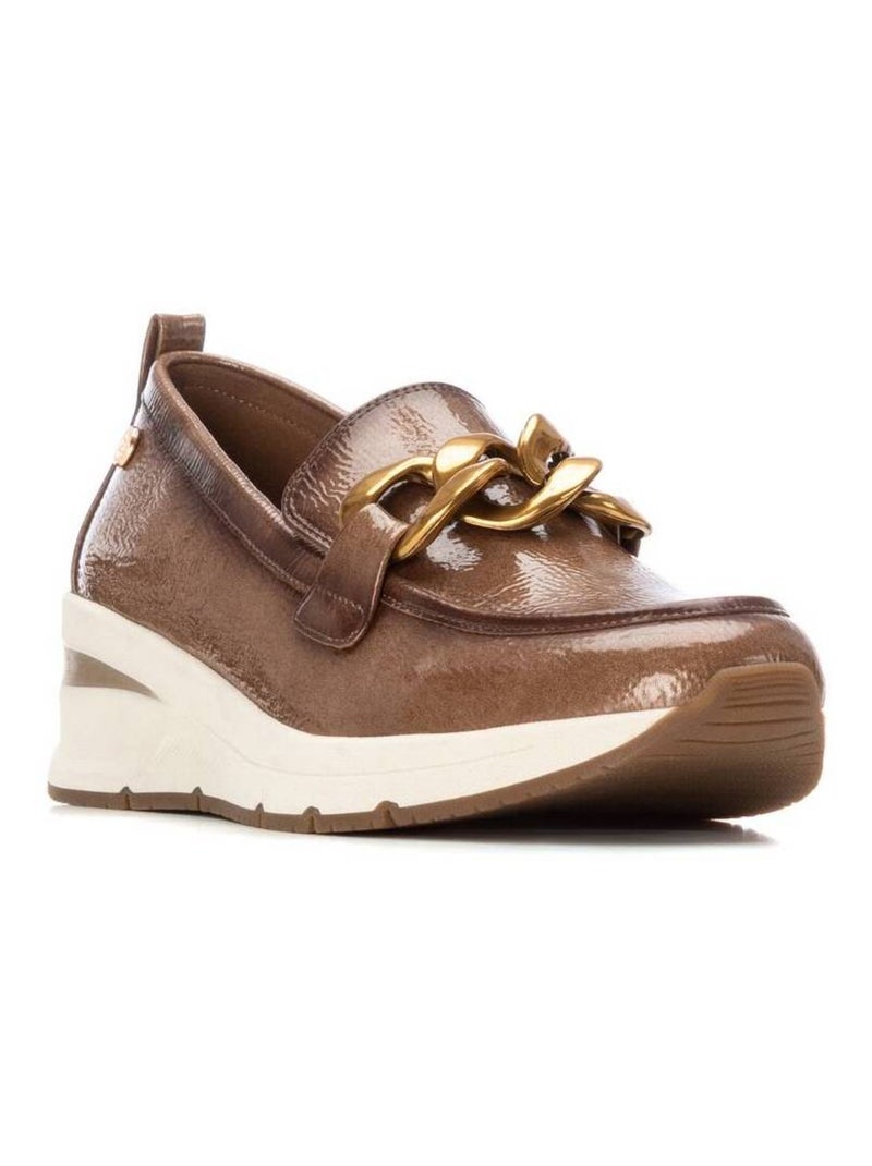 Mocassins compensés femme en verni Beige - Kiabi