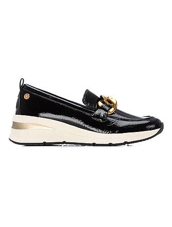 Mocassins compensés femme en verni