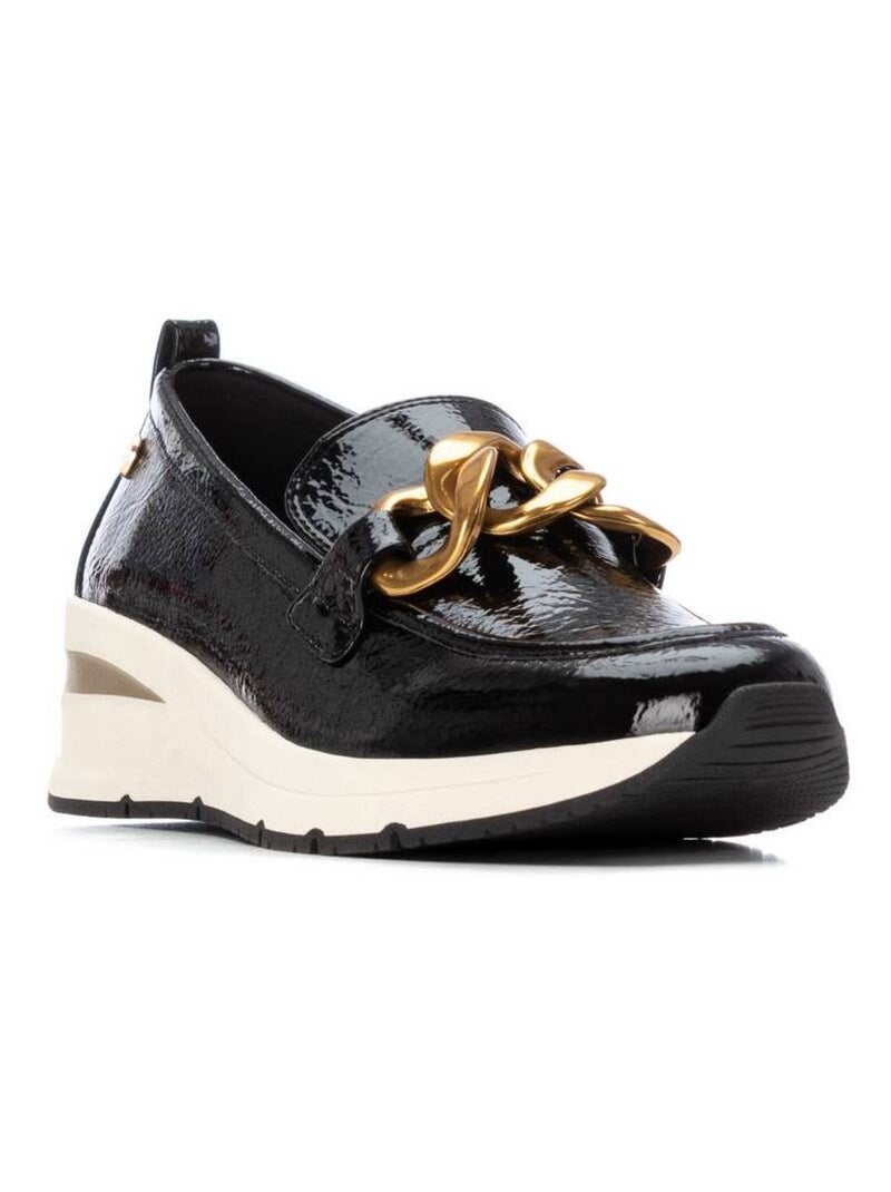 Mocassins compensés femme en verni Noir - Kiabi