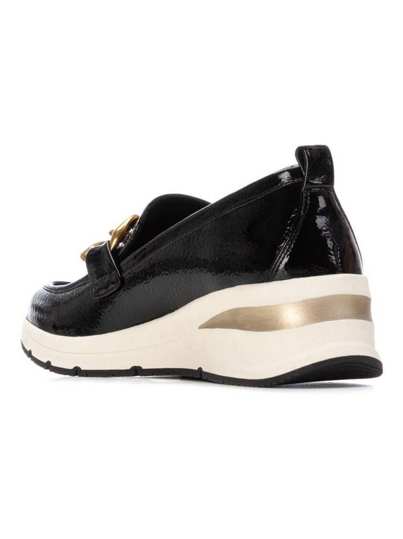 Mocassins compensés femme en verni Noir - Kiabi