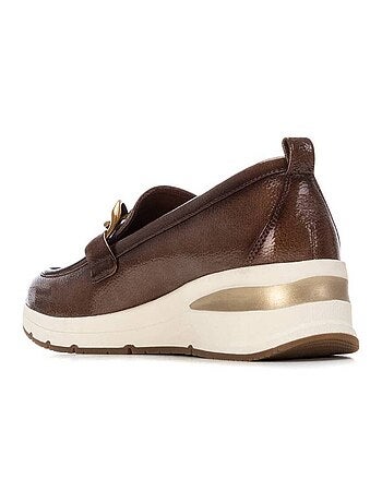 Mocassins compensés femme en verni