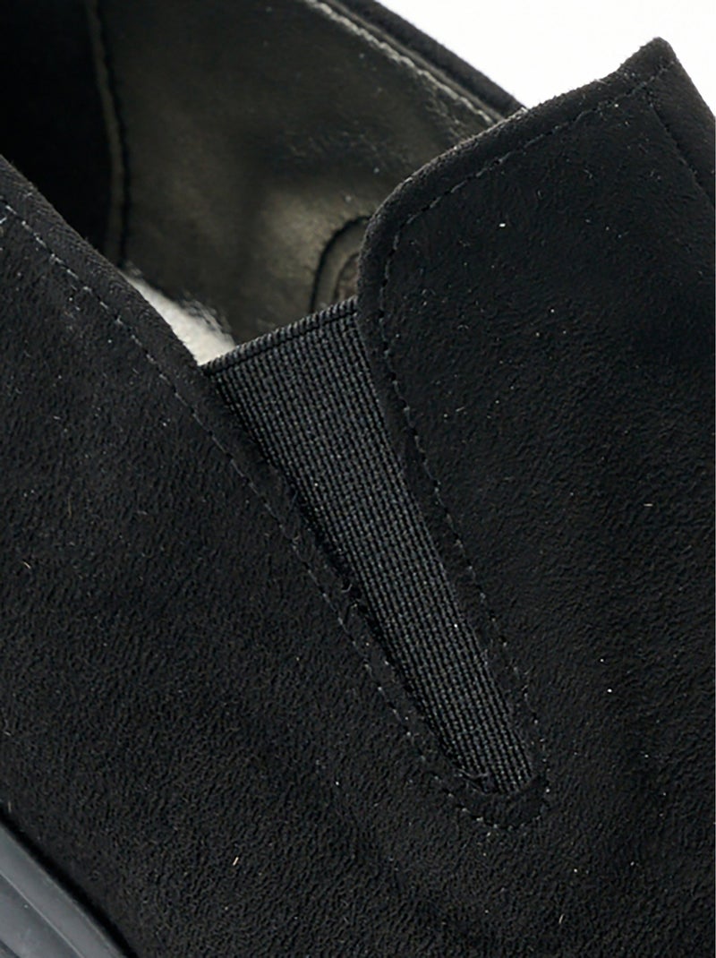 Mocassins compensés largeur confort élastiqués - Afibel Noir - Kiabi