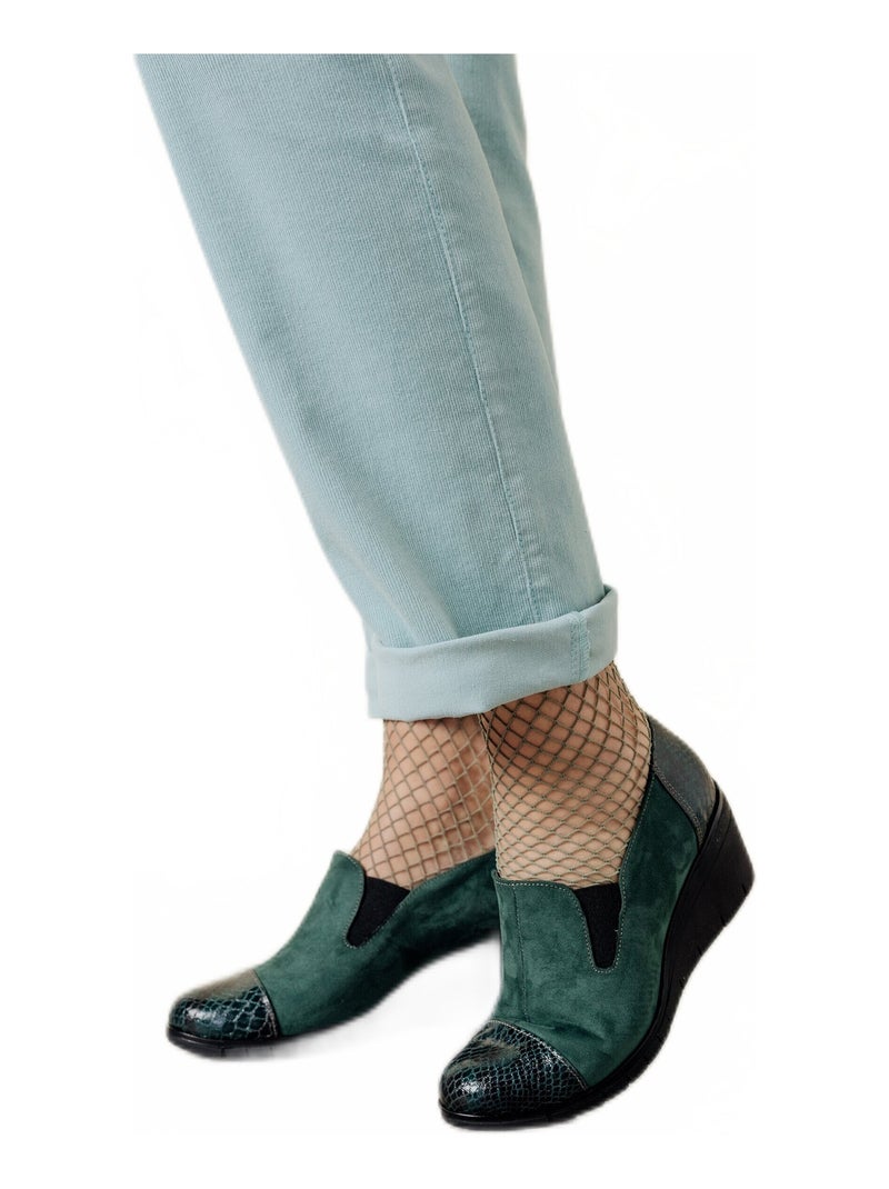 Mocassins compensés largeur confort élastiqués - Afibel Noir - Kiabi