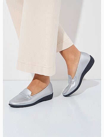 Mocassins compensés souples cuir irrisé - Afibel