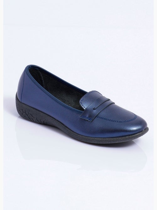 Mocassins compensés souples cuir irrisé - Afibel - Kiabi