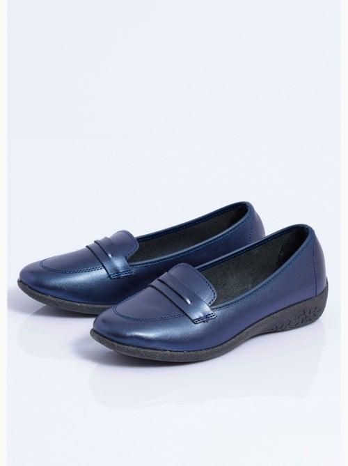 Mocassins compensés souples cuir irrisé - Afibel - Kiabi