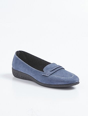 Mocassins compensés souples cuir velours - Afibel