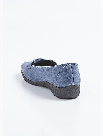 Mocassins compensés souples cuir velours - Afibel