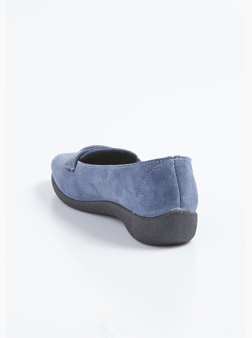 Mocassins compensés souples cuir velours - Afibel - Kiabi