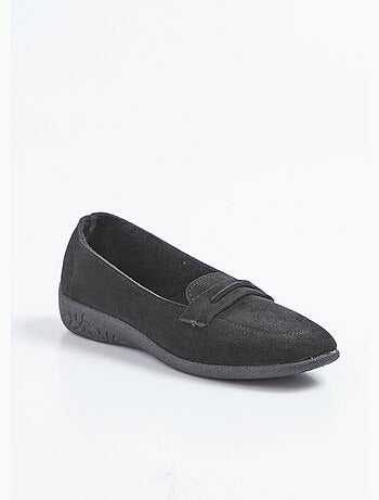 Mocassins compensés souples cuir velours - Afibel