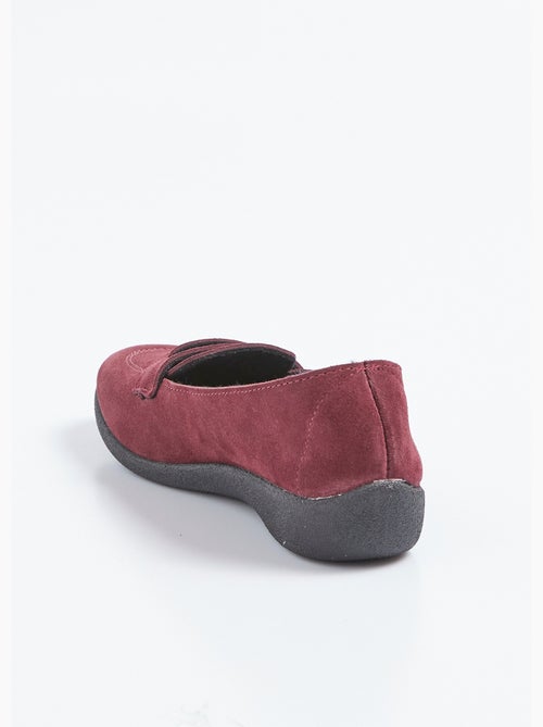 Mocassins compensés souples cuir velours - Afibel - Kiabi