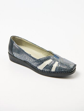 Mocassins compensés souples largeur confort cuir - Afibel