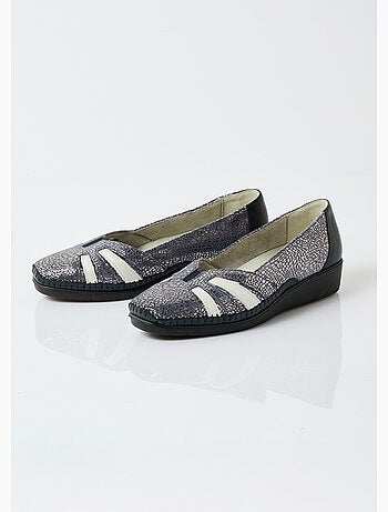 Mocassins compensés souples largeur confort cuir - Afibel