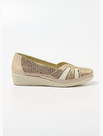 Mocassins compensés souples largeur confort cuir - Afibel