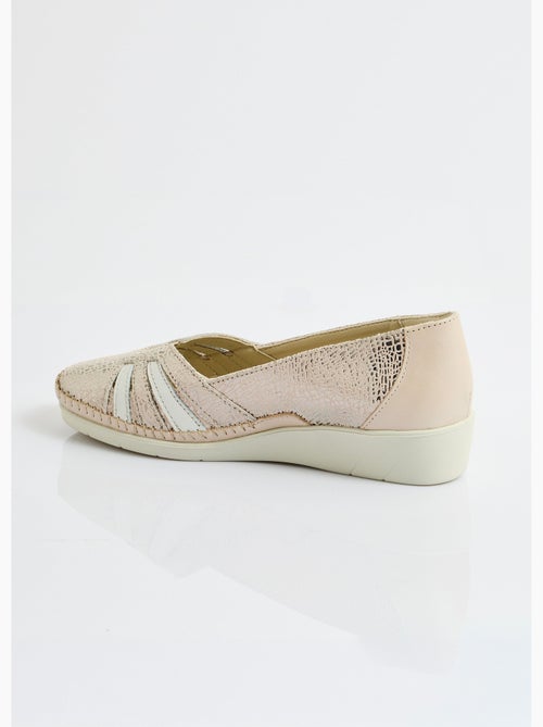 Mocassins compensés souples largeur confort cuir - Afibel - Kiabi