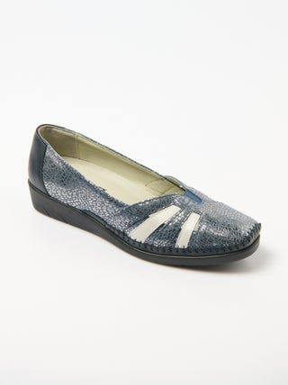 Mocassins compensés souples largeur confort cuir