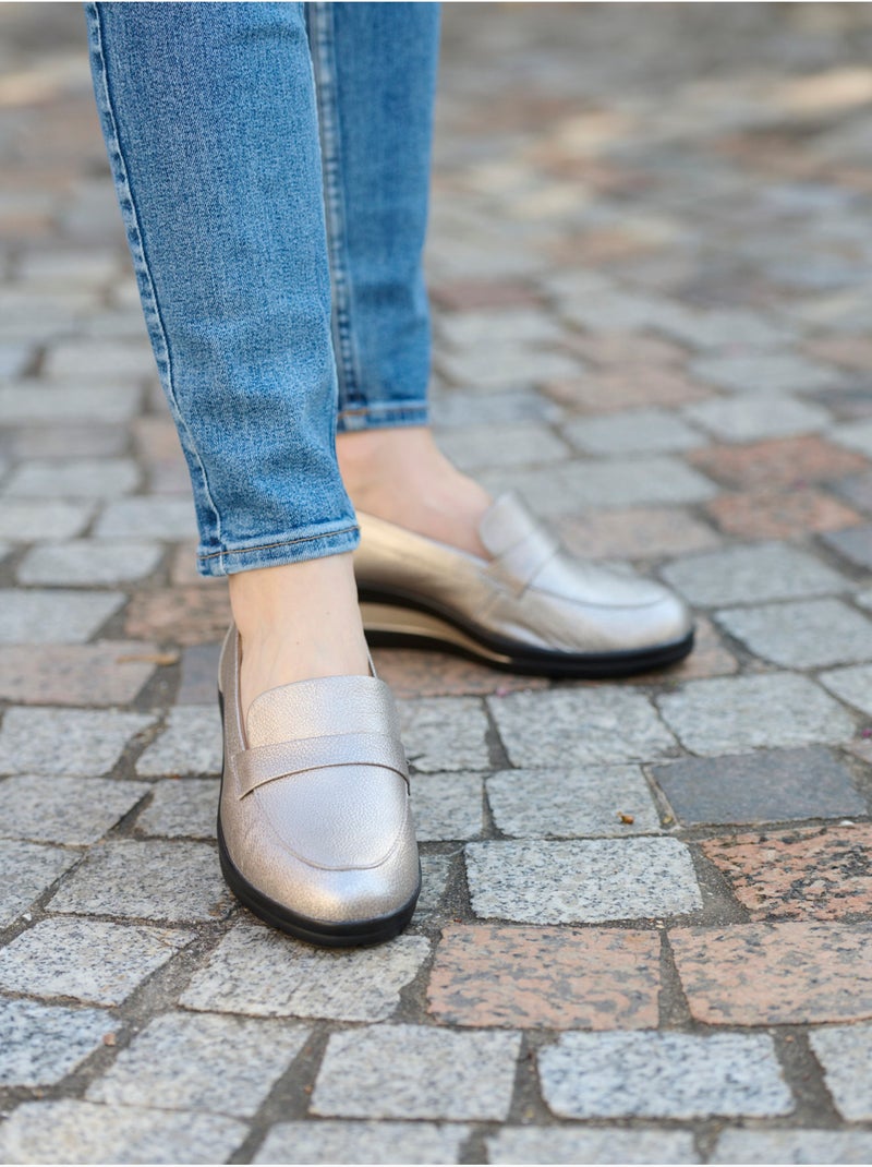 Mocassins compensés talon 4,5 cm - PEDICONFORT Doré - Kiabi