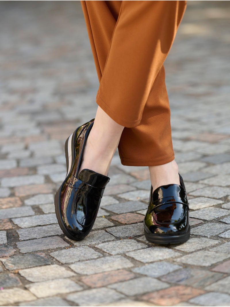 Mocassins compensés talon 4,5 cm - PEDICONFORT Noir - Kiabi