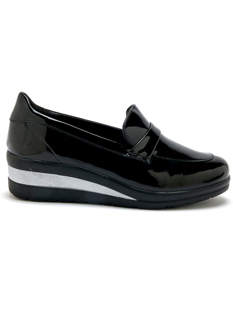 Mocassins compensés talon 4,5 cm - PEDICONFORT Noir - Kiabi