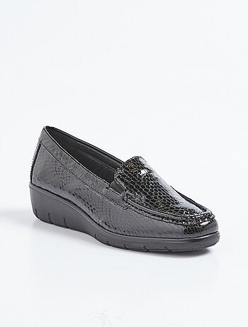 Mocassins confort en cuir verni reptile - AFIBEL