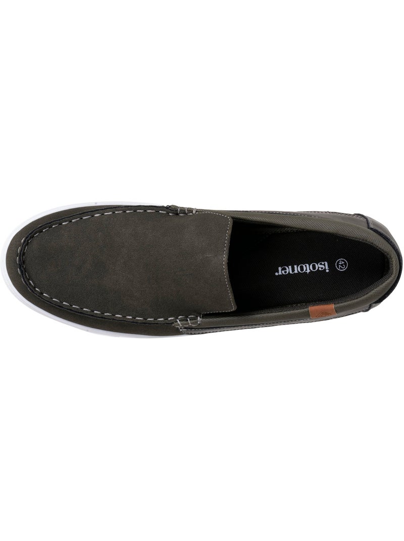 Mocassins confortable, souple, semelle à mémoire forme et facile à enfiler  Isotoner Kaki - Kiabi